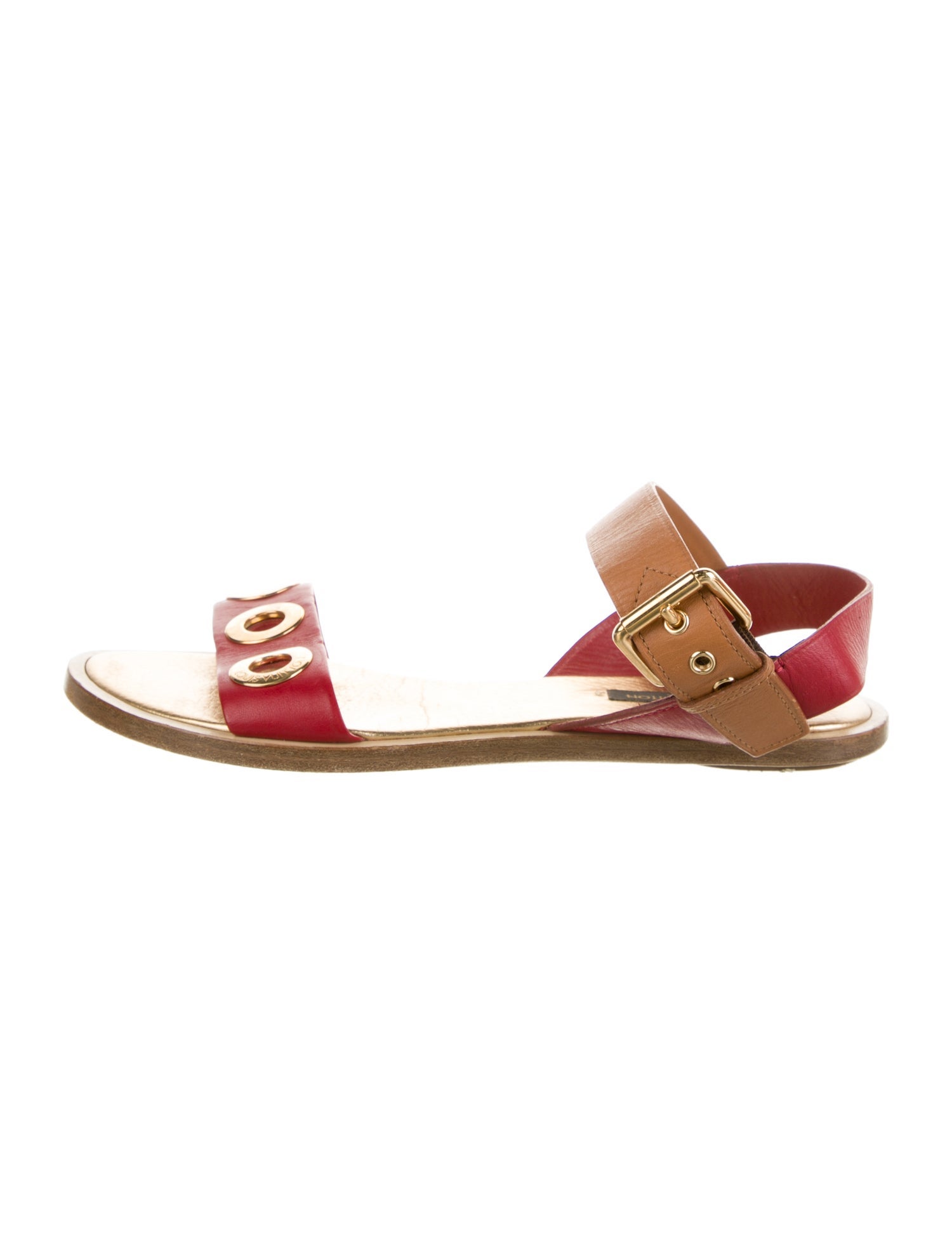 Louis Vuitton Leather Colorblock Pattern Slides
