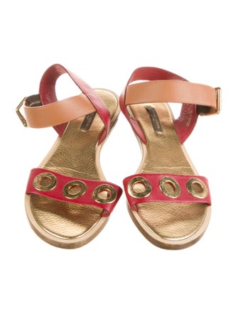 Louis Vuitton Leather Colorblock Pattern Slides