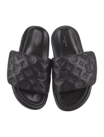 Louis Vuitton LV Monogram Leather Slides