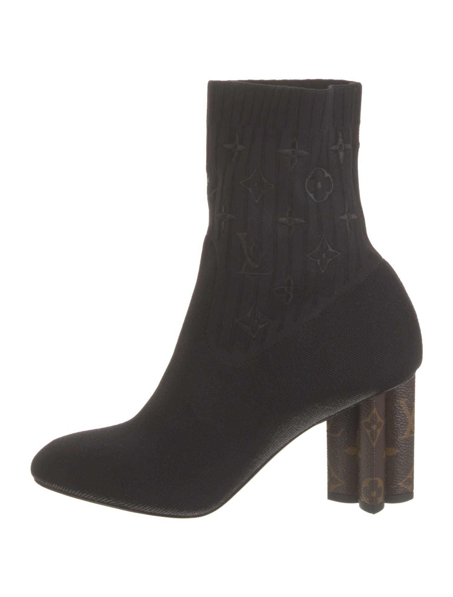Louis Vuitton LV Monogram Embroidered Accent Sock Boots