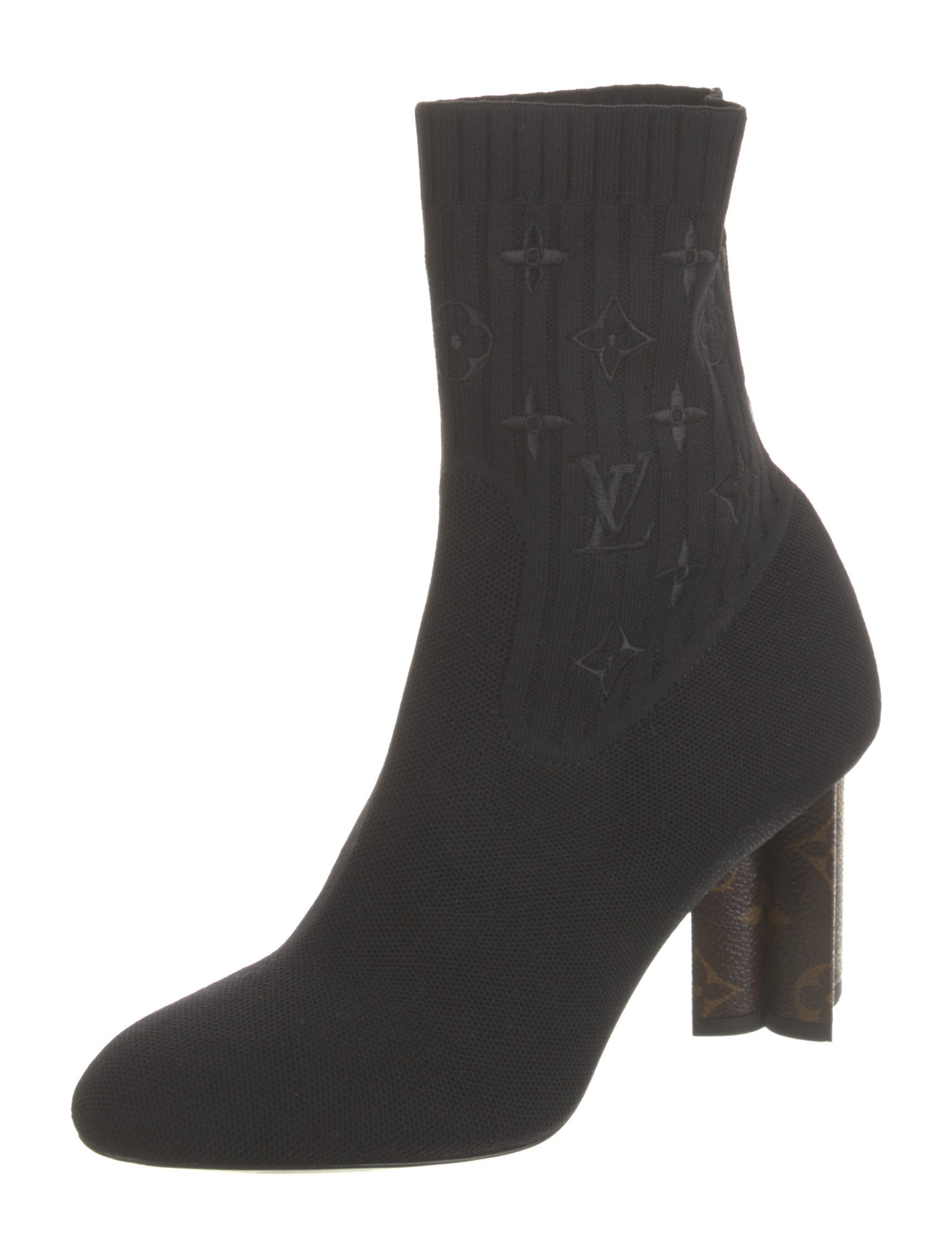 Louis Vuitton LV Monogram Embroidered Accent Sock Boots