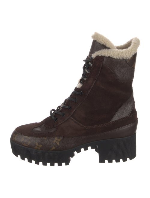 Louis Vuitton LV Monogram Suede Combat Boots