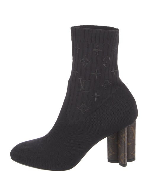 Louis Vuitton LV Monogram Embroidered Accent Sock Boots