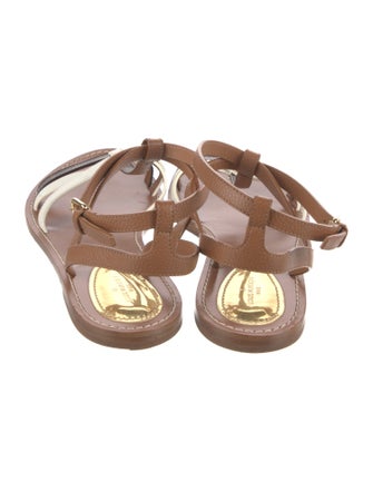 Louis Vuitton LV Monogram Leather T-Strap Sandals