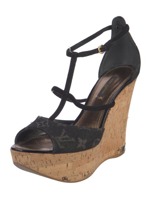 Louis Vuitton LV Monogram Crocodile T-Strap Pumps