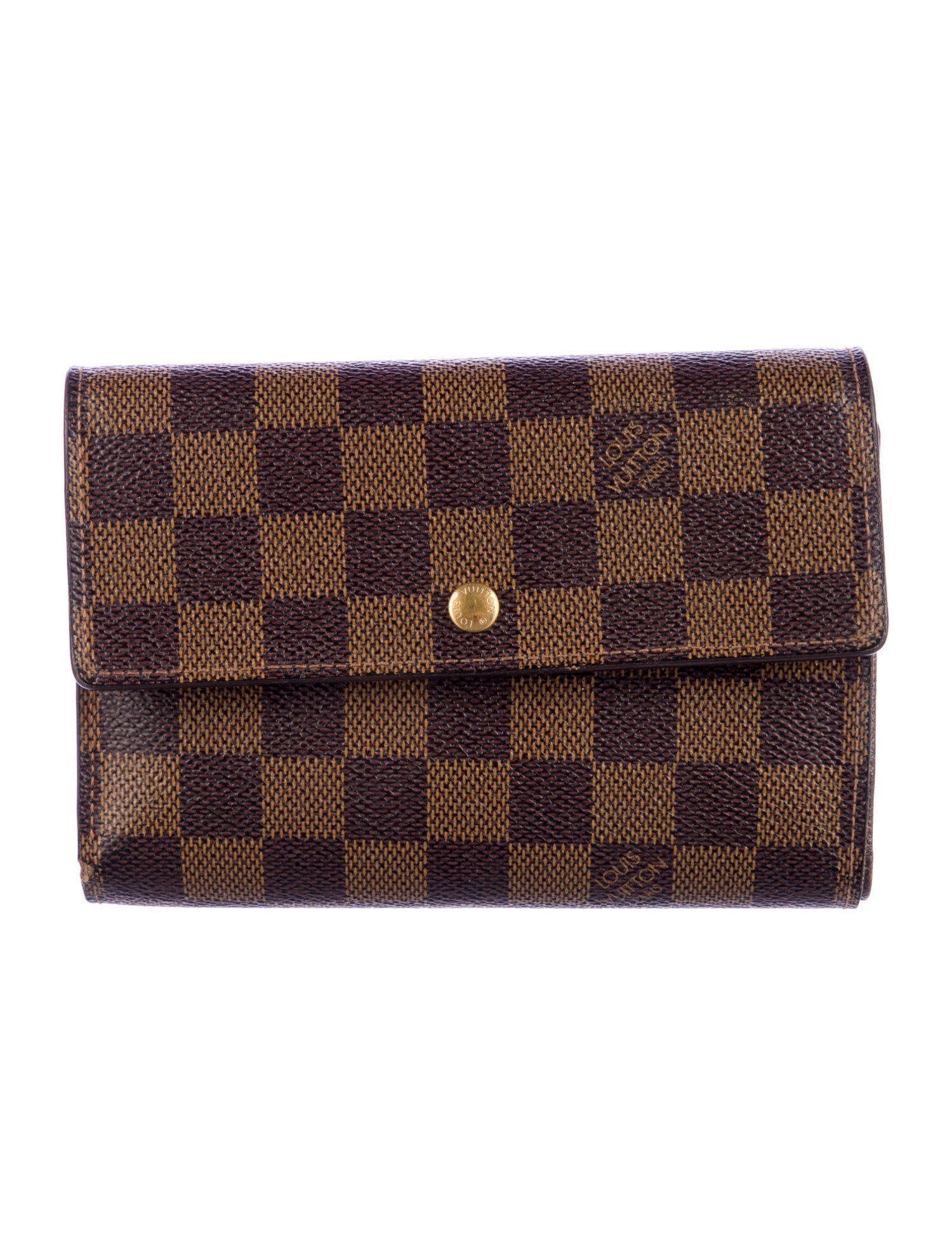 Louis Vuitton 2003 Damier Ebene Pattern Porte-Trésor Étui Papier Wallet