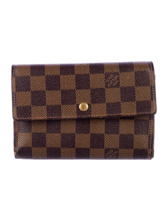 Louis Vuitton 2003 Damier Ebene Pattern Porte-Trésor Étui Papier Wallet