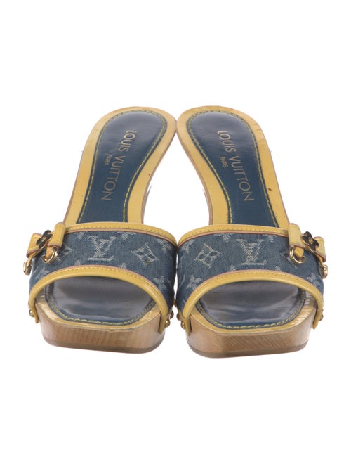 Louis Vuitton Monogram Pattern Denim Slides