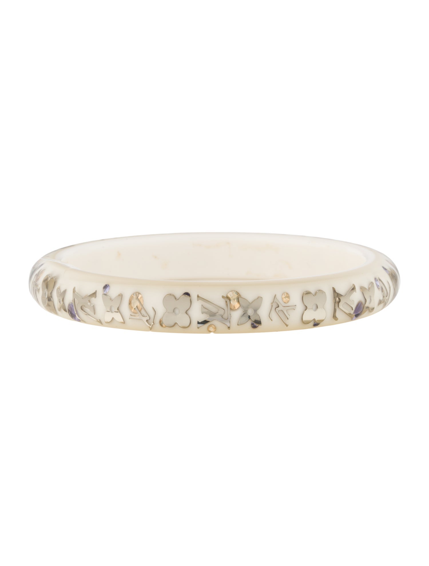Louis Vuitton Resin & Crystal Inclusion Bangle Bracelet