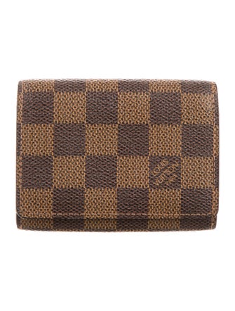 Louis Vuitton Damier Ebene Pattern Coated Canvas Card Case