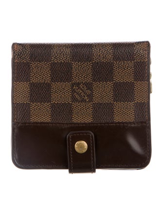 Louis Vuitton Damier Ebene Pattern Coated Canvas Compact Zippé Wallet