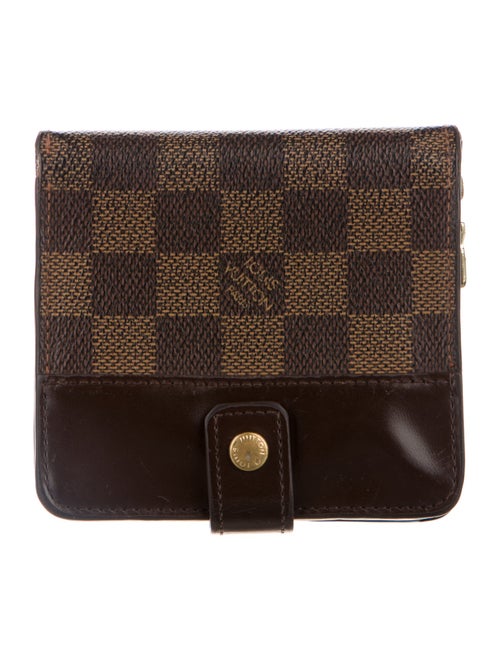 Louis Vuitton Damier Ebene Pattern Coated Canvas Compact Zippé Wallet