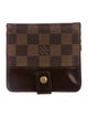 Louis Vuitton Damier Ebene Pattern Coated Canvas Compact Zippé Wallet