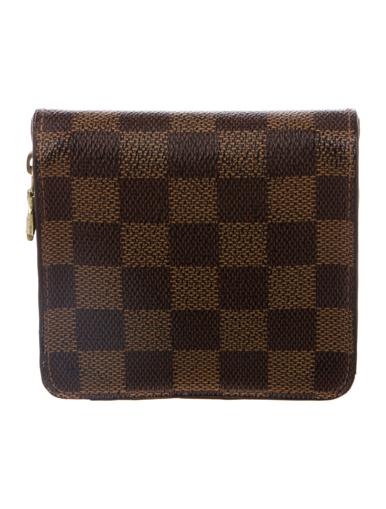 Louis Vuitton Damier Ebene Pattern Coated Canvas Compact Zippé Wallet