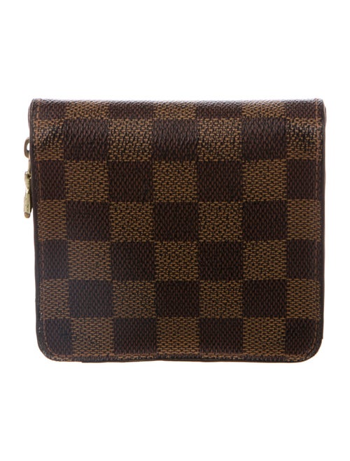 Louis Vuitton Damier Ebene Pattern Coated Canvas Compact Zippé Wallet