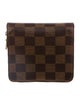 Louis Vuitton Damier Ebene Pattern Coated Canvas Compact Zippé Wallet
