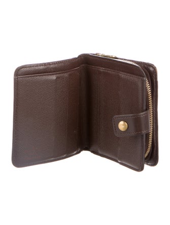 Louis Vuitton Damier Ebene Pattern Coated Canvas Compact Zippé Wallet