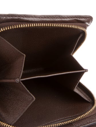 Louis Vuitton Damier Ebene Pattern Coated Canvas Compact Zippé Wallet