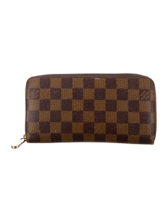 Louis Vuitton Damier Ebene Pattern Coated Canvas Zippy Wallet