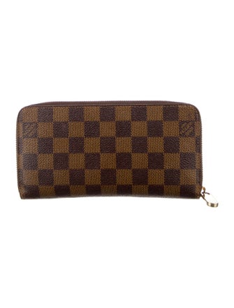 Louis Vuitton Damier Ebene Pattern Coated Canvas Zippy Wallet