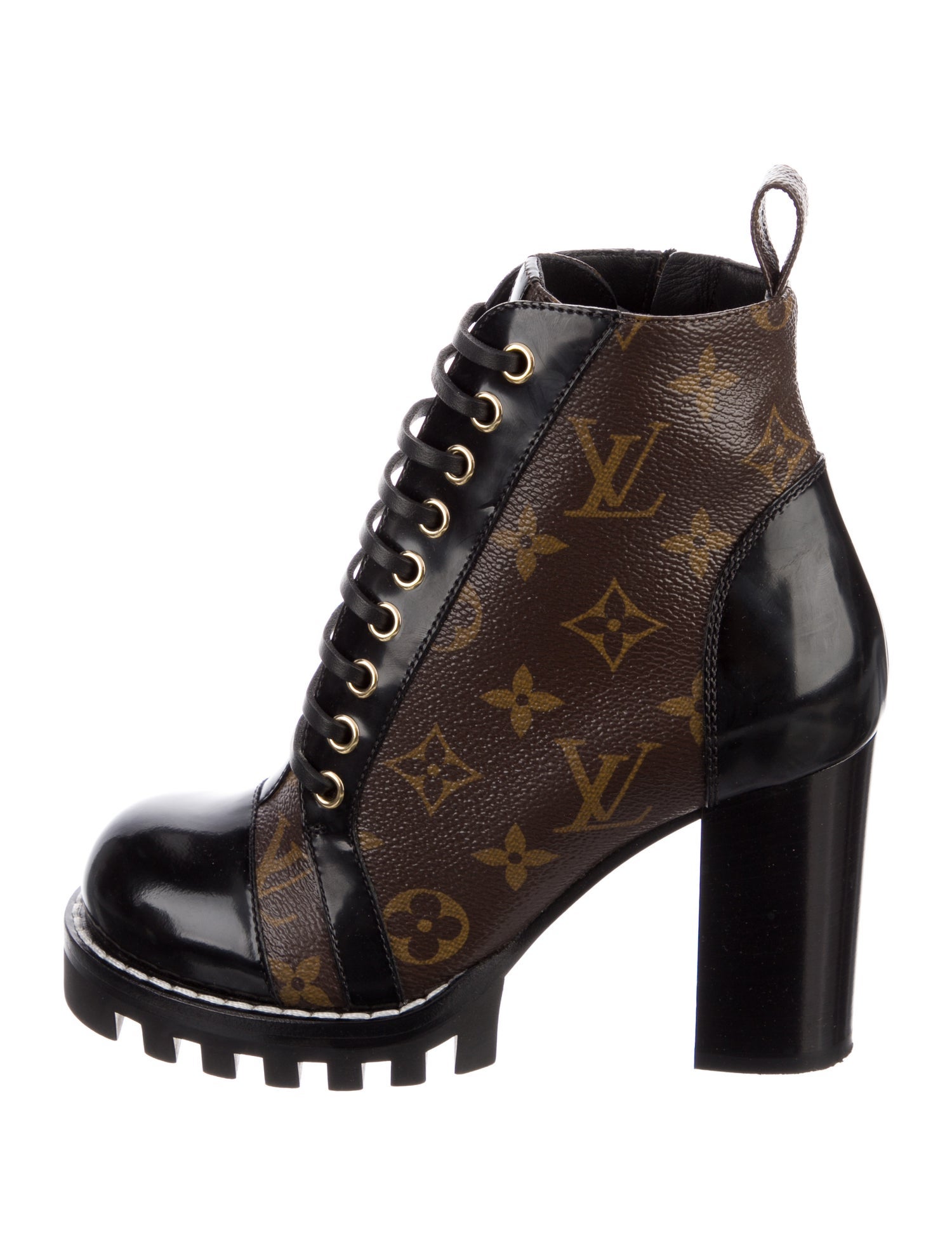 Louis Vuitton Monogram Pattern Combat Boots