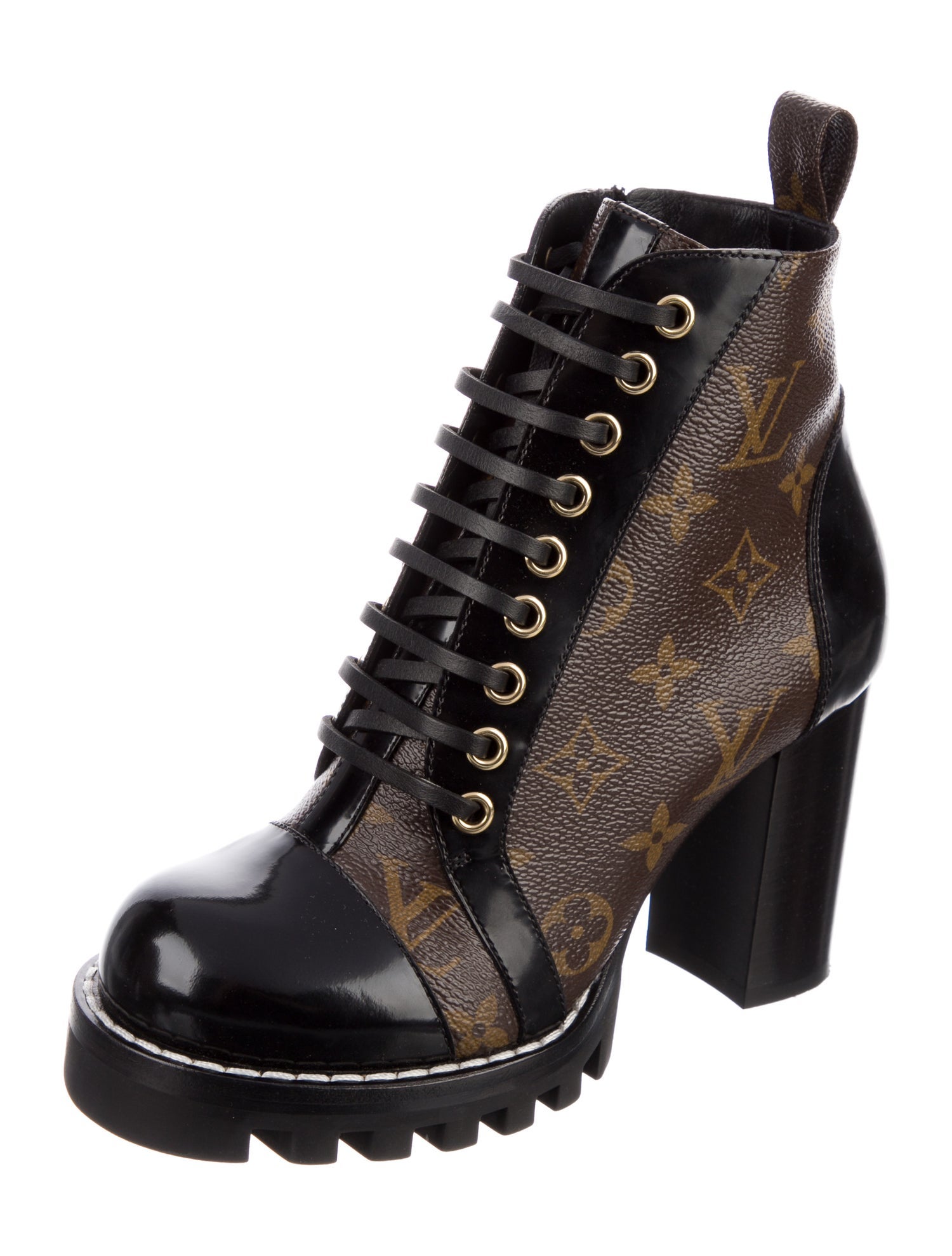 Louis Vuitton Monogram Pattern Combat Boots