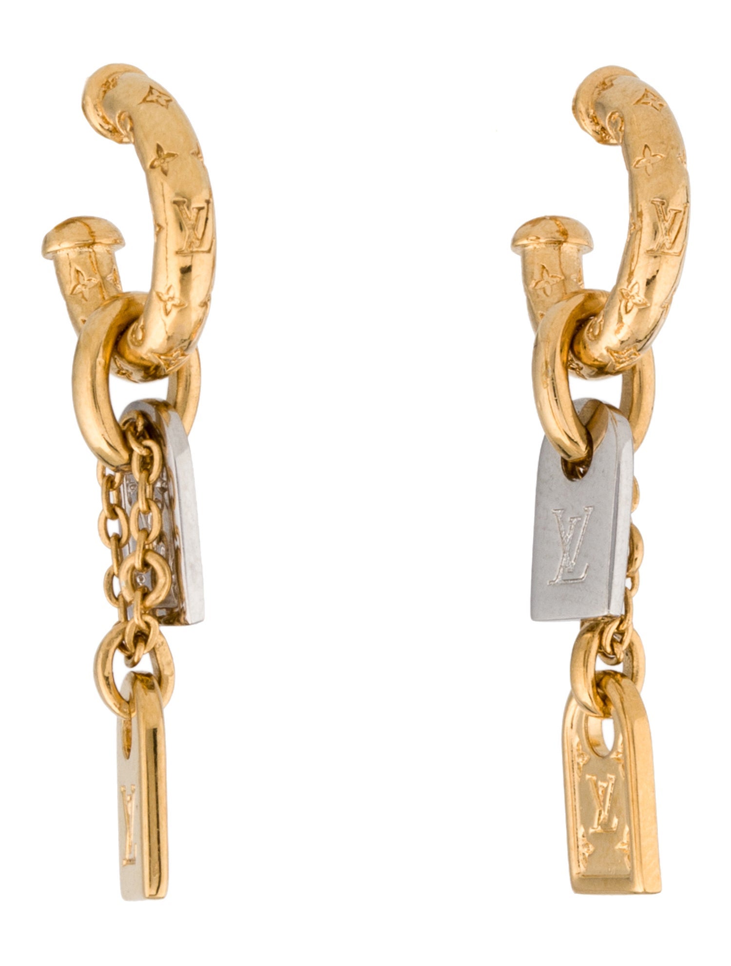 Louis Vuitton Nanogram Tag Earrings