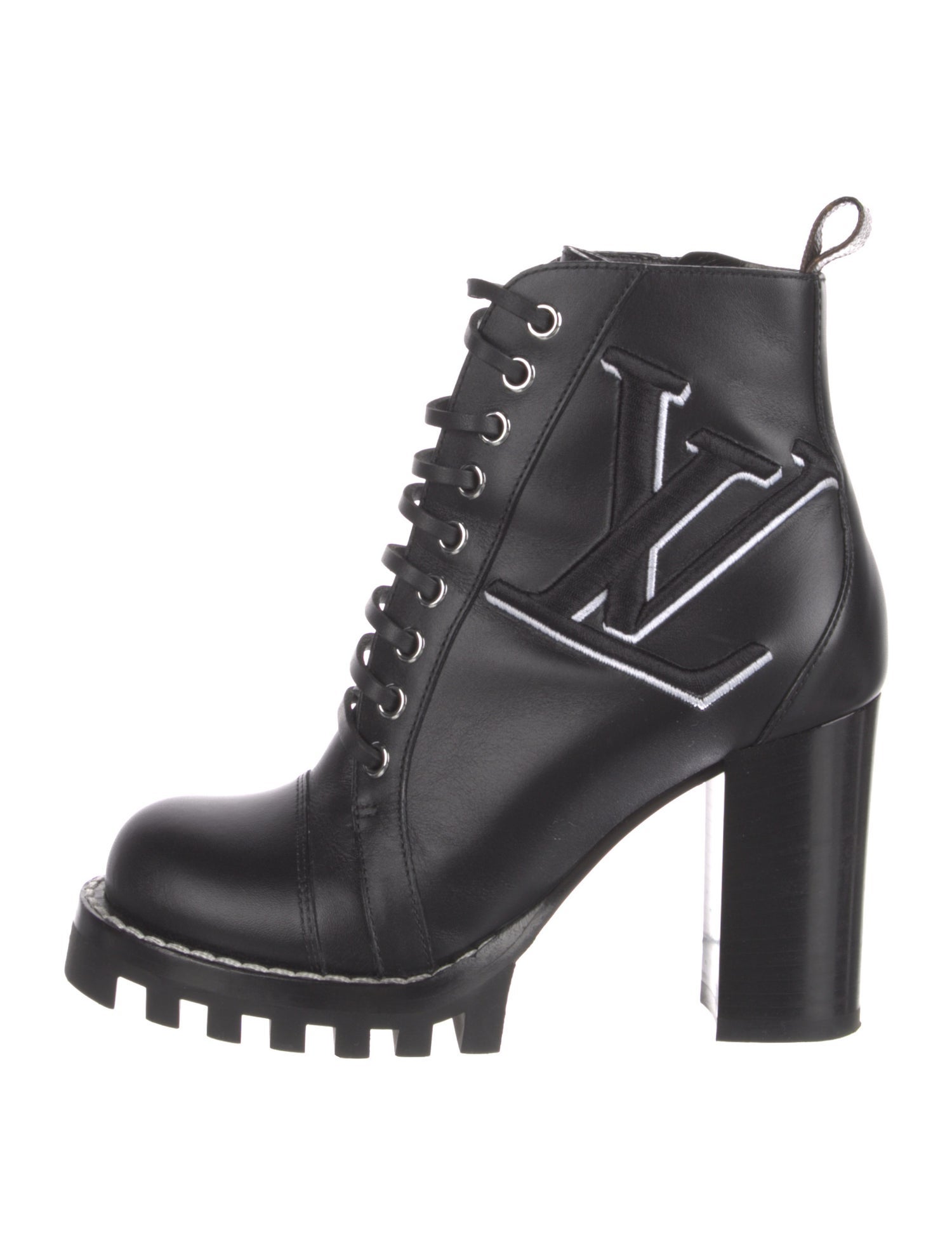 Louis Vuitton LV Monogram Leather Combat Boots