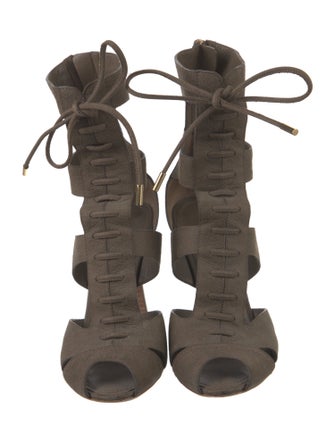 Louis Vuitton Suede Cutout Accent Gladiator Sandals