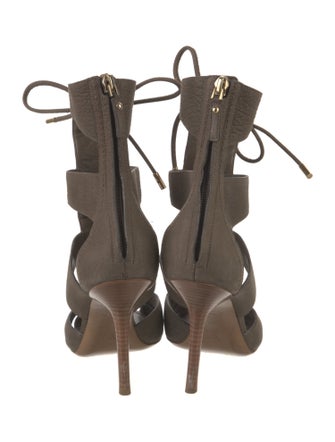 Louis Vuitton Suede Cutout Accent Gladiator Sandals