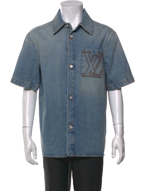 Louis Vuitton 2025 Signature Logo Denim Shirt
