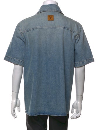 Louis Vuitton 2025 Signature Logo Denim Shirt