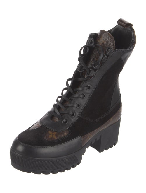 Louis Vuitton LV Monogram Suede Combat Boots