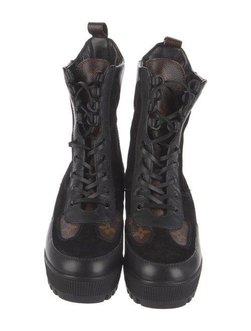 Louis Vuitton LV Monogram Suede Combat Boots