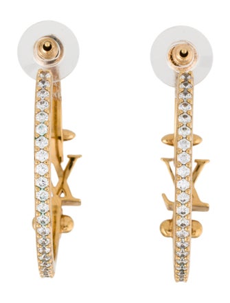 Louis Vuitton Crystal LV Iconic Hoop Earrings
