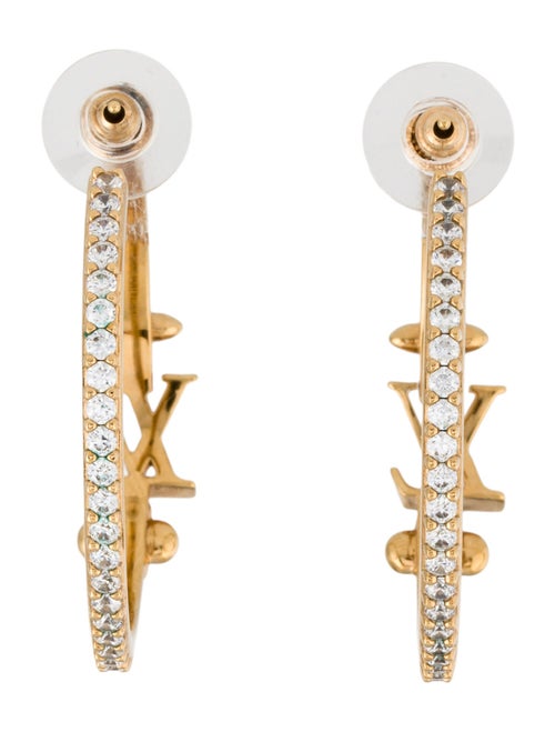 Louis Vuitton Crystal LV Iconic Hoop Earrings