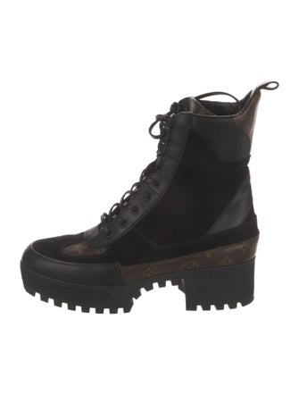 Louis Vuitton LV Monogram Suede Combat Boots