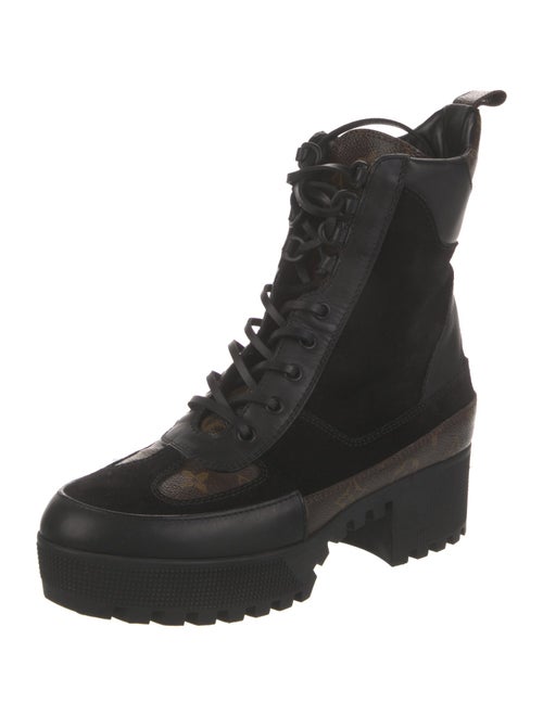 Louis Vuitton LV Monogram Suede Combat Boots