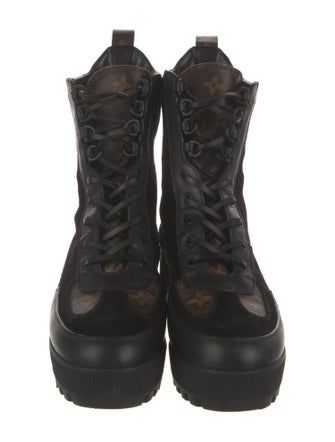 Louis Vuitton LV Monogram Suede Combat Boots