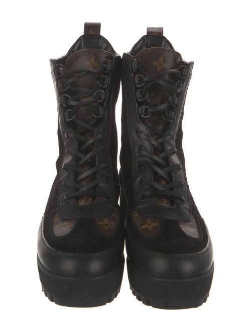 Louis Vuitton LV Monogram Suede Combat Boots