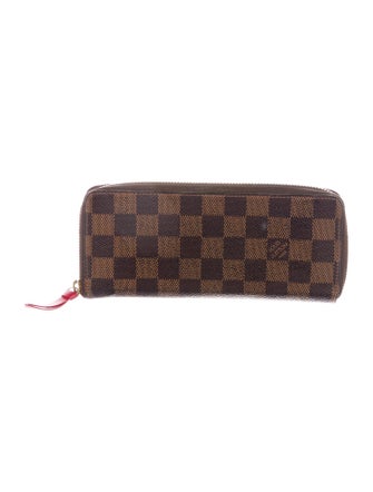 Louis Vuitton Damier Ebene Pattern Coated Canvas Clemence Wallet