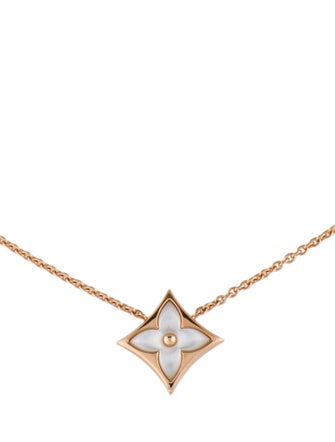 Louis Vuitton 18K Mother of Pearl Star Pendant Necklace