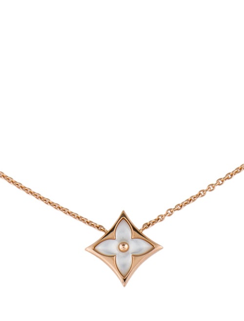 Louis Vuitton 18K Mother of Pearl Star Pendant Necklace