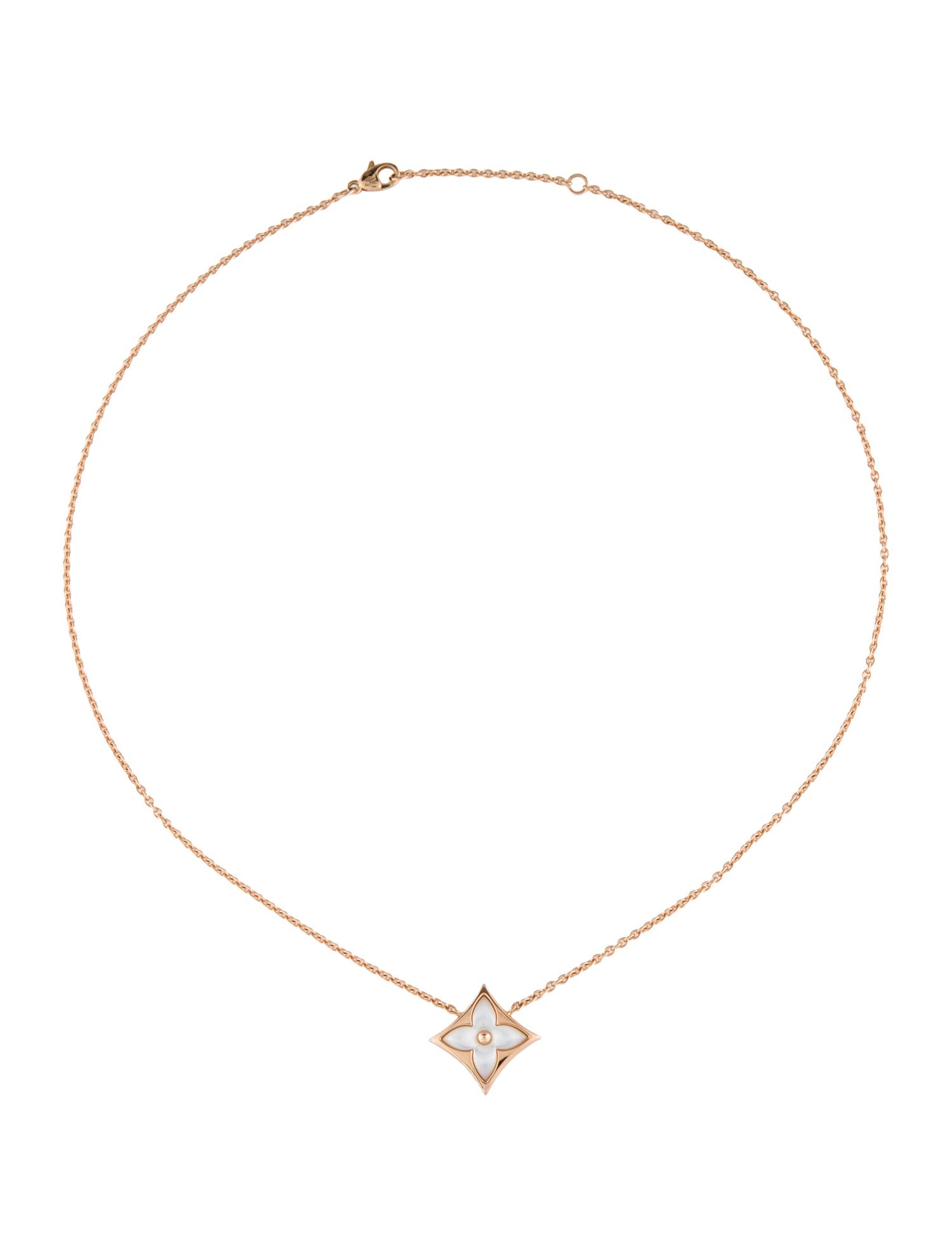 Louis Vuitton 18K Mother of Pearl Star Pendant Necklace