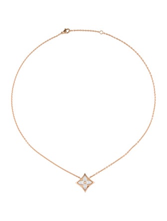 Louis Vuitton 18K Mother of Pearl Star Pendant Necklace