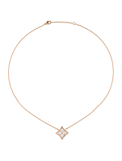 Louis Vuitton 18K Mother of Pearl Star Pendant Necklace