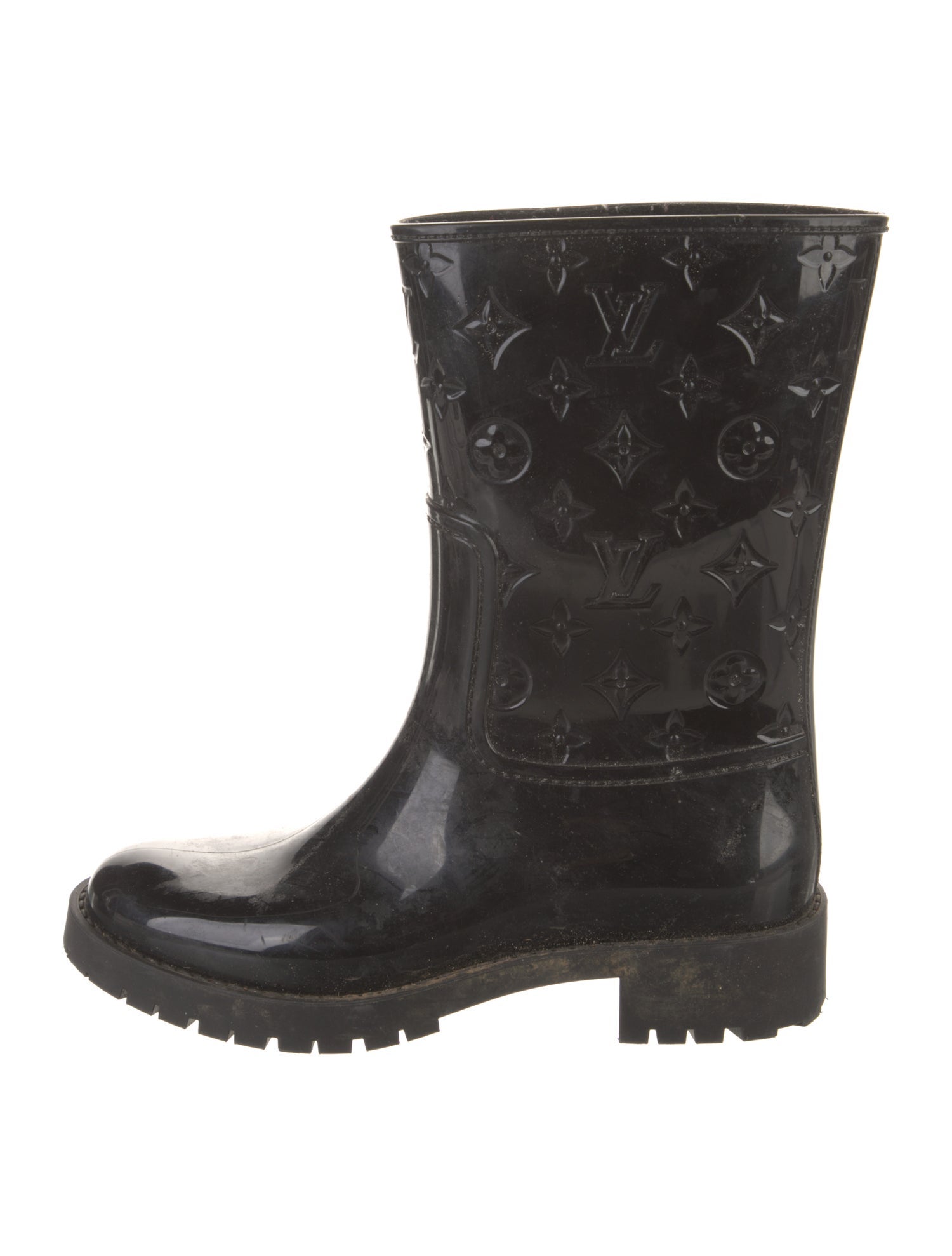 Louis Vuitton Monogram Pattern Rubber Rain Boots