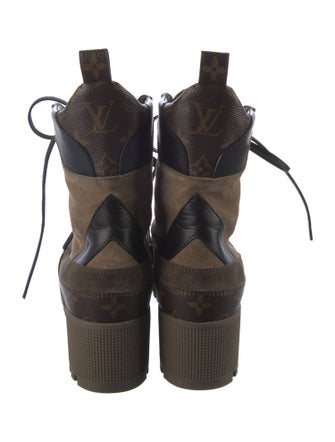 Louis Vuitton LV Monogram Suede Combat Boots