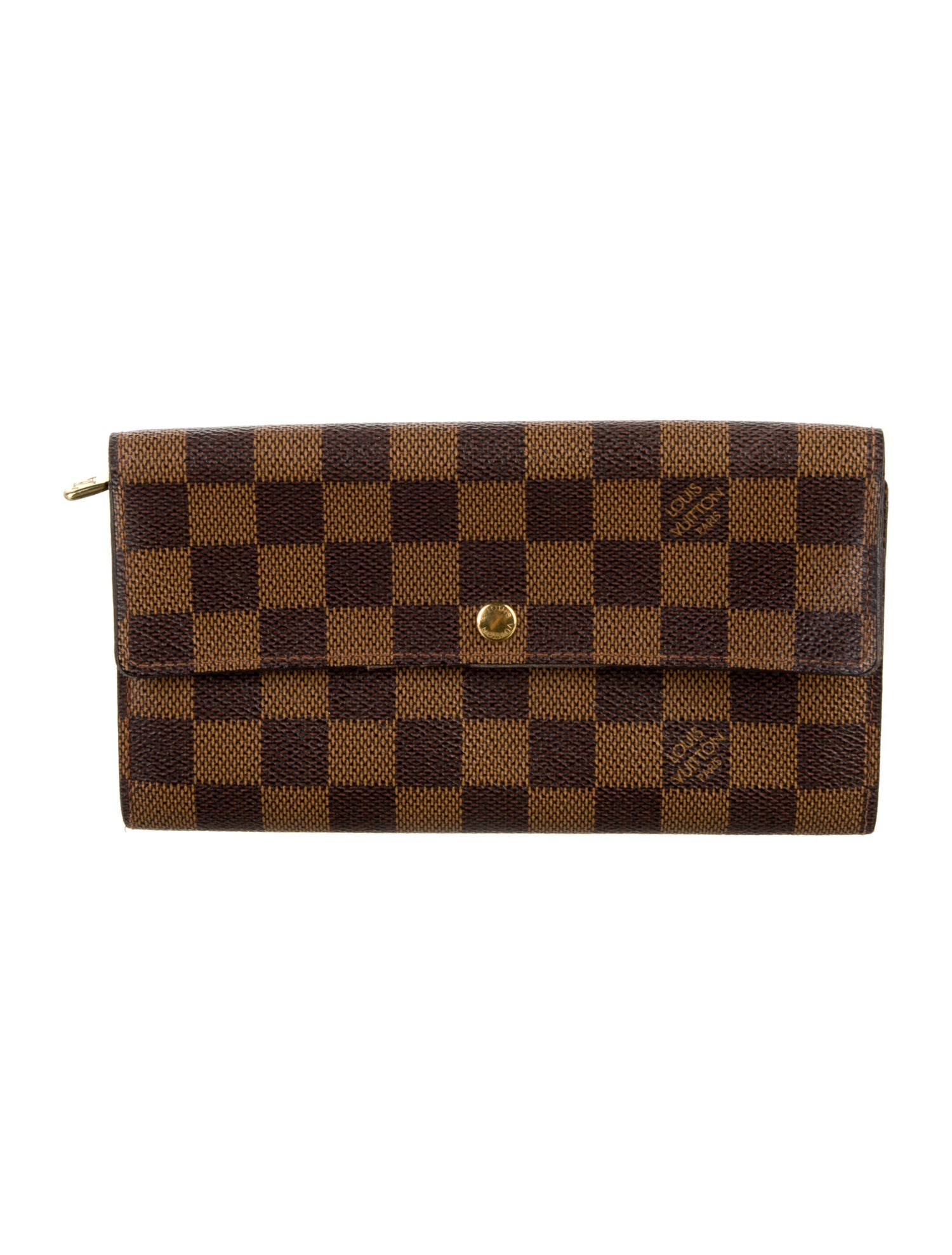 Louis Vuitton 2003 Damier Ebene Pattern Sarah Wallet