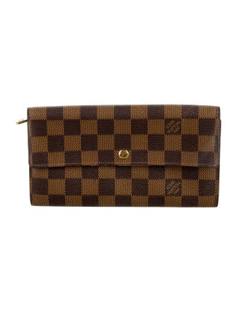 Louis Vuitton 2003 Damier Ebene Pattern Sarah Wallet